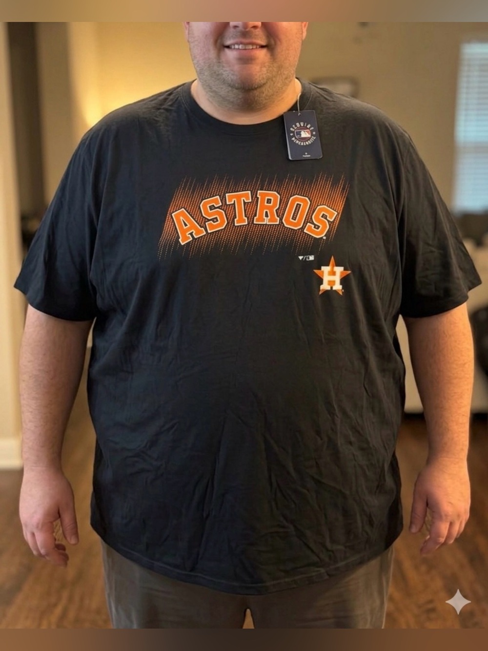 Majestic Houston Astros Black Tee with Orange Logo | Sz 5X | BNw/tags